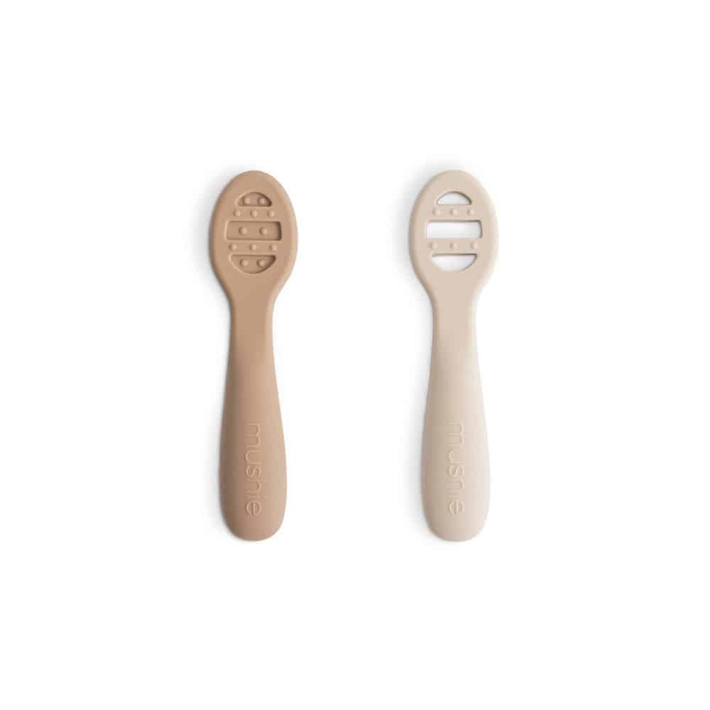 First Feeding Baby Spoons 2Pack NaturalShifting Sand p